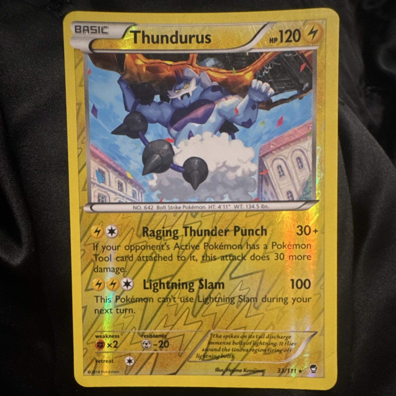 Pokémon Thundurus 33/111 XY-Furious Fists Rare Basic HP120 Reverse Holo English