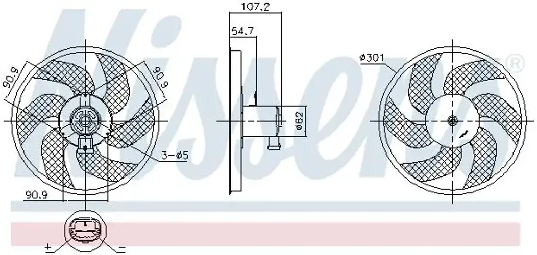 Radiator fan Single Fan 850084 NISSENS for DACIA RENAULT