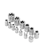 13-Piece E-Torx Socket Set with 6-Point Star Design - E4 to E20 Sizes, 1/4” & 