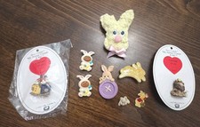 Vintage Lot Of 9  Easter Pins & Charms - Hallmark Russ Enesco 