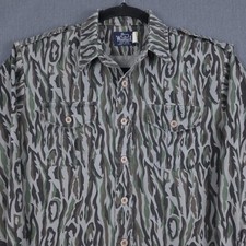 Vintage Woolrich Hunting Shirt Mens Medium Shadow Bark Camo Button Up USA Made