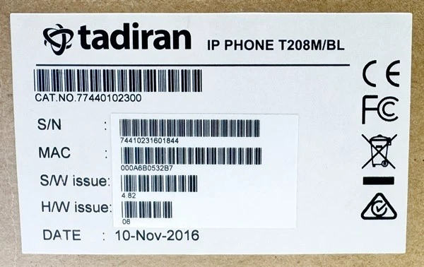 NEW Tadiran T208M/BL   77440102300 IP Phone - Image 4 of 4