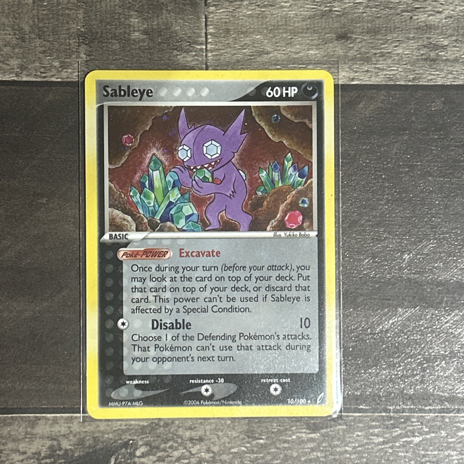 Pokémon TCG Sableye Crystal Guardians 10/100 Holo Rare Card 2006 English LP