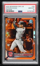 2022 Bowman Chrome Sapphire Edition Orange 46/75 Steven Kwan PSA 10 GEM MT c6t
