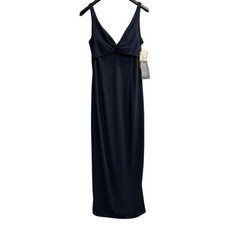 Vintage Scott McClintock Y2K Dress Womens 14 Blue Chiffon Babydoll Sequin Gown
