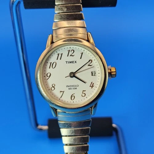 Vintage 90's Timex Indiglo 25mm Women's Quartz Watch Stretch Bracelet  Restored