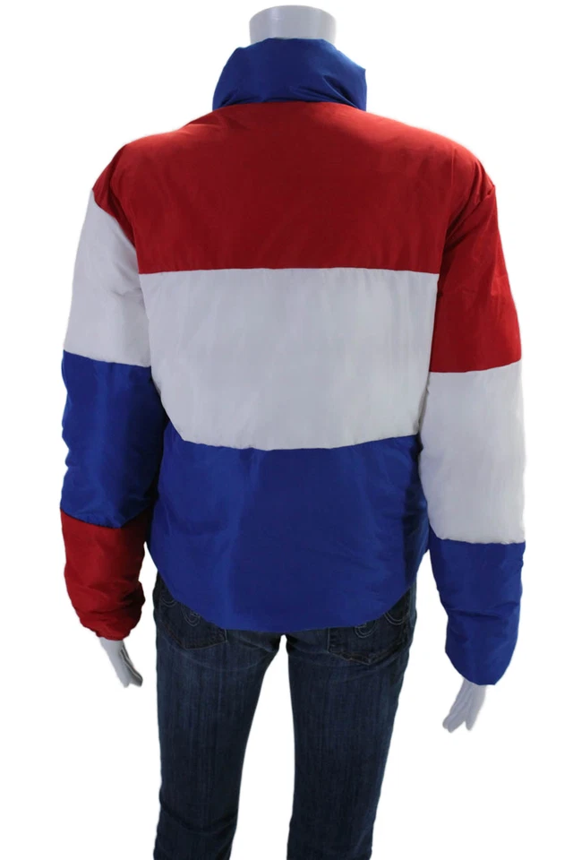 Champion Womens Multicolor Surf The Web Color Block Mock Neck Jacket Size XS - Image 3 of 4