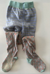 Matilda Jane Girls “Here I Am” Striped/Patterned   Footed Tights, Size 8-10
