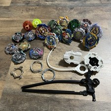Hasbro Beyblade Lot of 11 W/ Launcher Ripcords Mixed Various And Parts Pieces