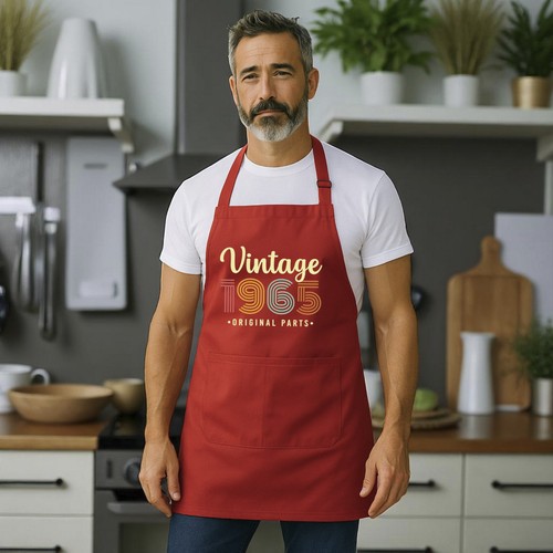 Personalised Vintage Birthday Apron Custom Any Age Year BBQ Cooking Gift for Him - Picture 12 of 14