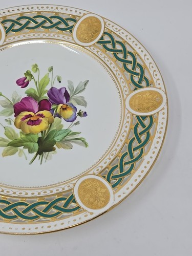 Antique Minton Reticulated Pate Pansies A 7705 9 1/4" - Picture 10 of 18