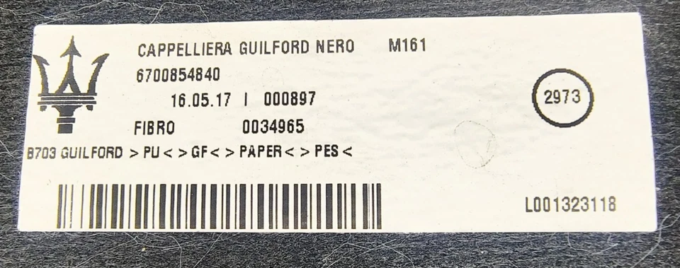 Maserati Levante 2017-2024 maletero trasero maletero estante moldura panel negro 6700854840 Foto 3 de 4