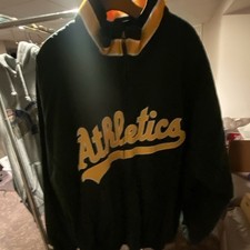 Majestic Oakland Athletics MLB Baseball Green/Yellow Full Zip Jacket