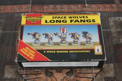 Warhammer WH40K - SPACE WOLVES LONG FANGS DEVASTATORS x5 METALL - VINTAGE 1992