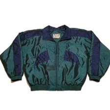 Vintage SunTerra Unisex Green Blue Windbreaker Track Suit Jacket Pants Set