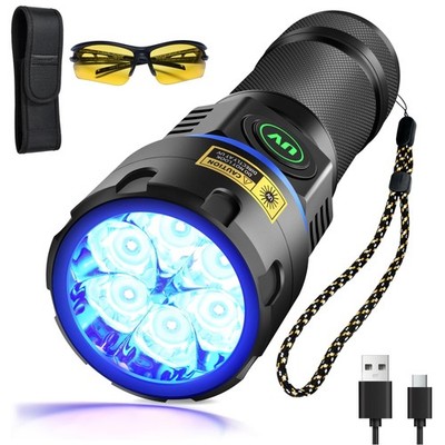 DARKBEAM UV Flashlight 395nm Blacklight 6xLED Black Light, Rechargeable Ultra...
