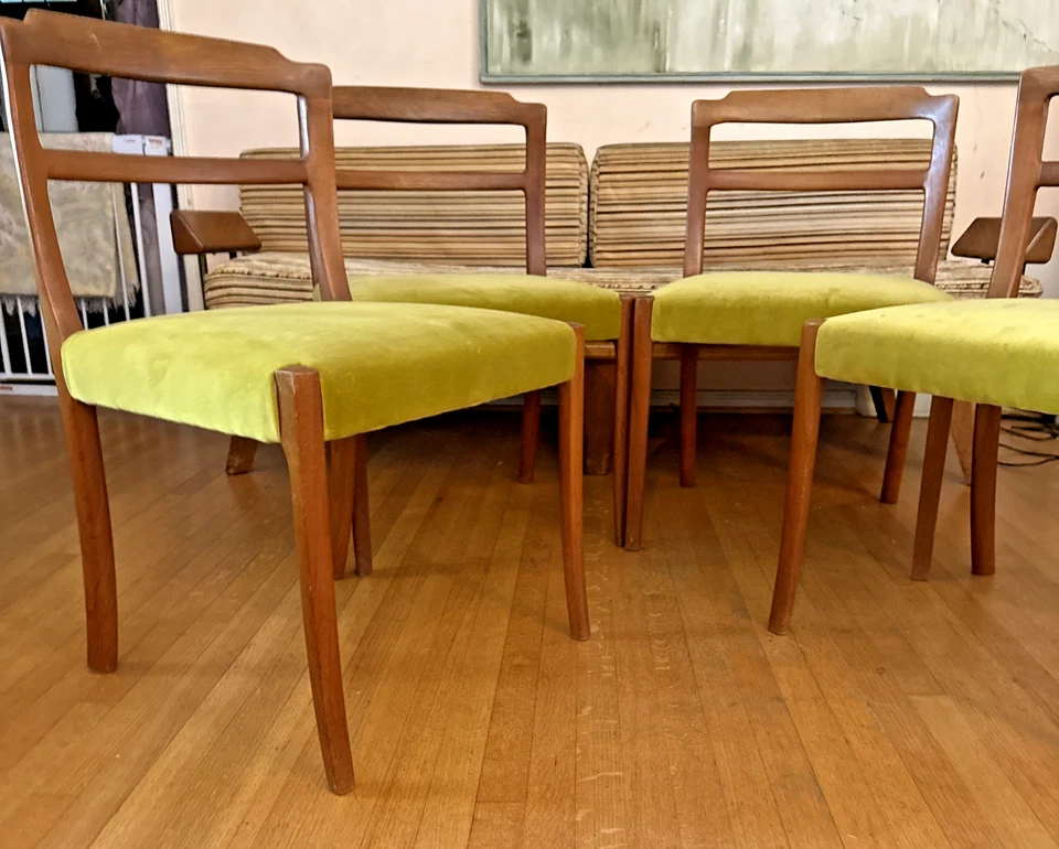 JUEGO DE 4 SILLAS DE COMEDOR TECA OLE WANSCHER PARA CADO DINAMARCA AÑOS 60 Foto 2 de 4