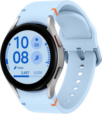 Samsung - Galaxy Watch FE Smartwatch 40mm BT, GPS, WiFI - with Blue Band/Silver