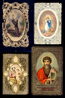 (125743) Image pieuse canivet santino merlettato holy card lace: Lot de 4