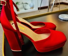 Nice Red Satin Shoes Size 7 Primark Atmosphere Brand New Never Worn No Box New