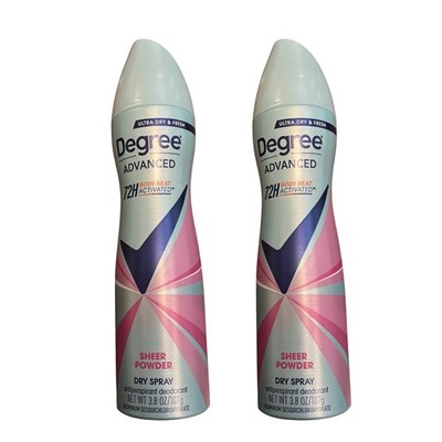 Degree Advanced 72H Sheer Powder Dry Spray Antiperspirant Deodorant Lot of 2