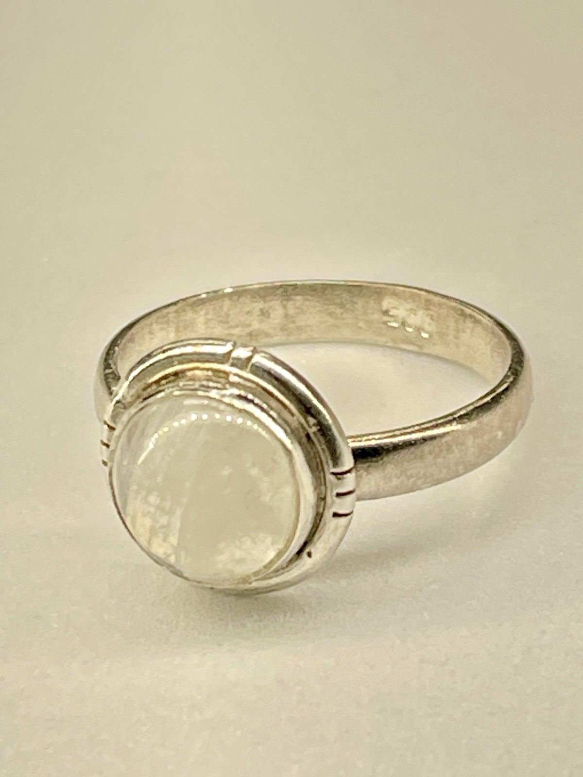 Solid 925 Sterling Silver Round Moonstone Ring Si… - image 8