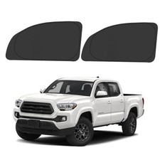 Front Side Window Sun Shade for 2016 Silver  Black-Fit 2016-2023 Toyota Tacoma