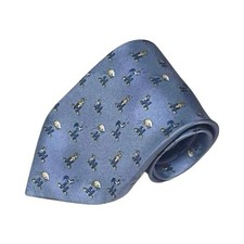 Hermes Gently Used Herm s Tie Small Pattern 100 Silk Light Blue Made in France