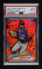 2023 Chrome Logofractor Edition Orange Refractor 4/25 Ezequiel Tovar PSA 8 0o48