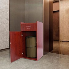 30gal/120Qt Home/Garden Trash Can, Commercial Trash Can, Trash Can Cabinet Brown