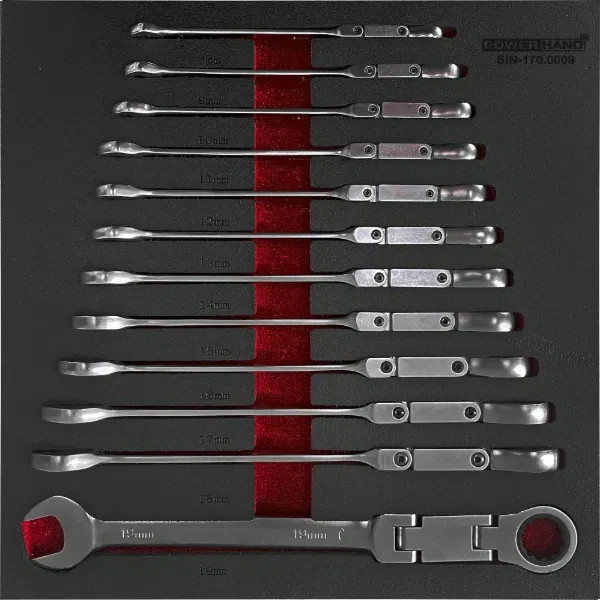 PowerHand 12 Piece Double Jointed Ratchet Spanner Set 8 - 19mm SIN-170.0009