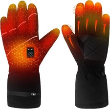 Rechargeable Heated Gloves Battery Electric Ski Gloves with 3 Heating Levels (M)