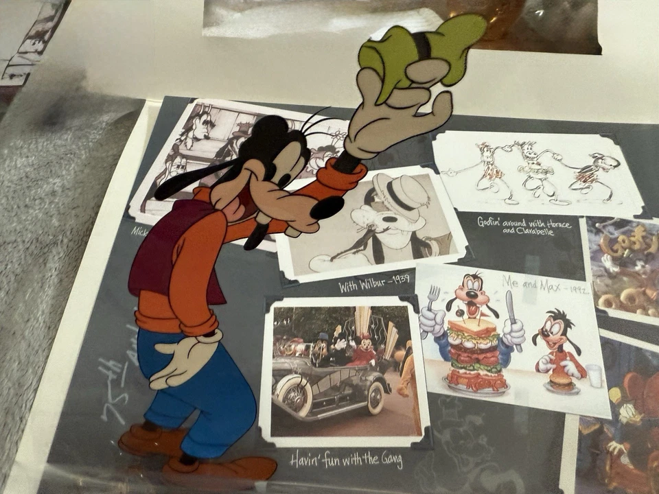 DISNEY MGM STUDIO - GOOFY - CELDA ENMARCADA "IT'S A WRAP" + CERTIFICADO DE AUTENTICIDAD POSTAL FIRMADO Foto 4 de 4