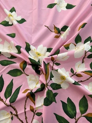 Oscar de La Renta Deadstock Fabric Magnolia Pink Cotton Poplin 1+ panel
