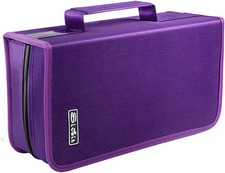CD Case DVD Storage Holder, CD/DVD Wallet 128 Black binder, Purple