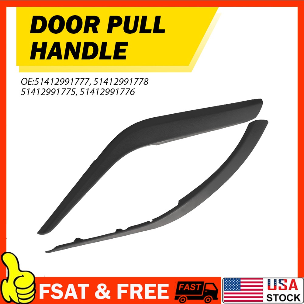 2Pcs Left & Right Interior Door Handle Panel Trim Black for BMW X1 E84 2009-2016