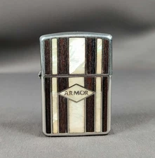 Zippo Armor Shell Wood Combo Lighter No case Used