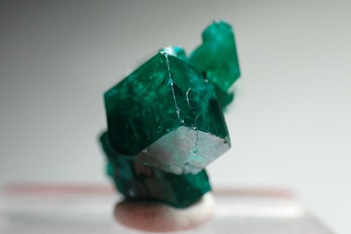 DIOPTASE * DOUBLE-TERMINATED CRYSTAL FROM RARE LOCALITY !!! Guchab, NAMIBIA - Picture 16 of 18