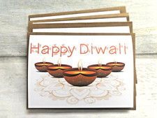 Happy Diwali Greeting Cards Pack of 4 Blank Inside Size A6