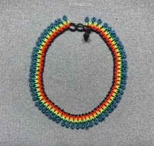 Embera Chami beaded choker by women of the Colombian indigenous tribe 5024