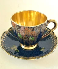 Carlton Ware Demitasse Cup & Saucer, Enameled