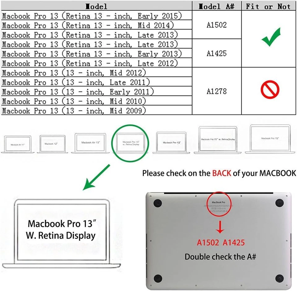 RUBAN Case Compatible with Macbook Pro 13 Inch 2015 2014 2013 2012 (A1502 & A142 - Image 2 of 4