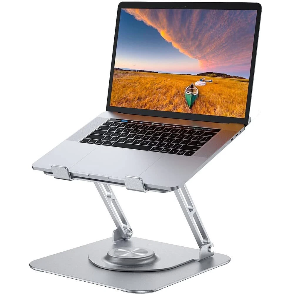 Laptop Stand for Desk Adjustable Holder with 360° Rotating Base Ergonomic Lap...