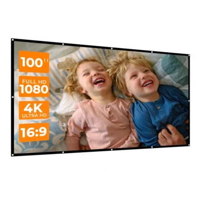 VANKYO 100'' Projector Screen 16:9 4K HD Projector Movie Screen fr Home Theater