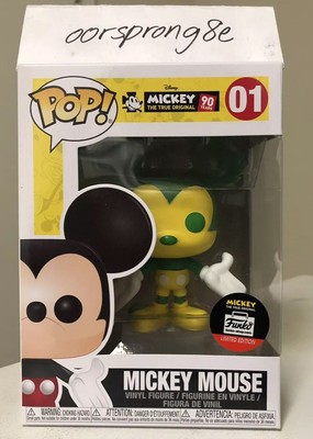 green and yellow mickey funko pop
