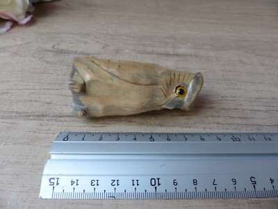 Vintage, Chouette hibou de collection fait main en corne
