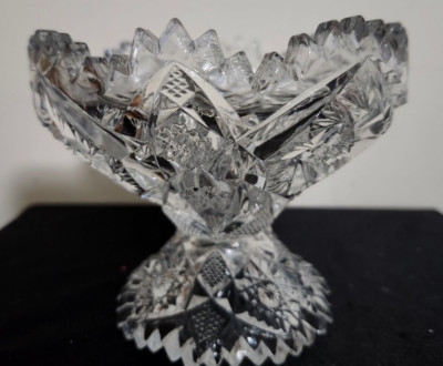 L.E. Smith Clear Sawtooth Hobstar Heritage Compote CANDY/NUT/DECORATION, DISPLAY