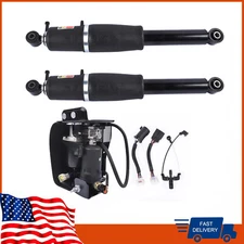 For Escalade Suburban Tahoe Yukon Rear Pair Air Suspension Shocks & Compressor