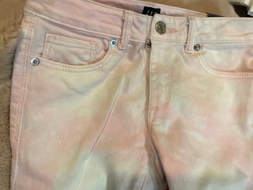 Girls Gap For Tie Dye High Stretch Super Skinny Jeans Size 8 Adjustable Waist - Picture 4 of 8