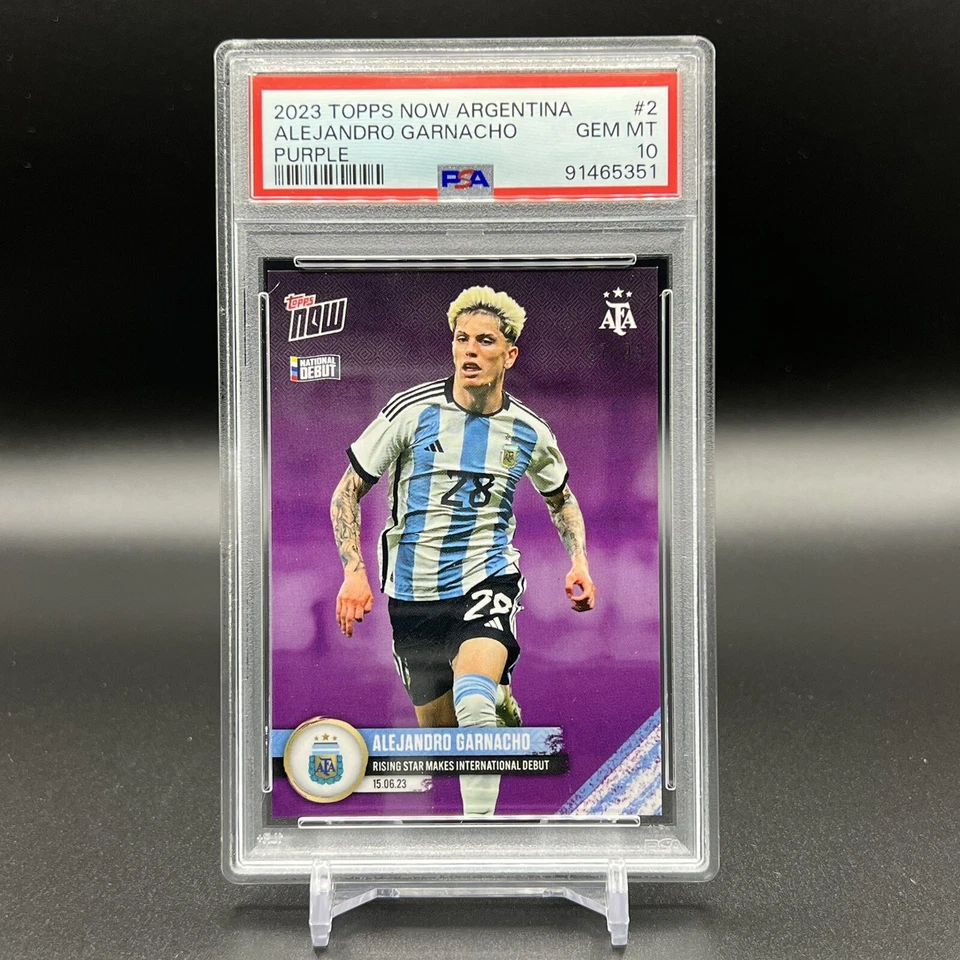 Alejandro Garnacho /99 PSA 10 2023 Topps Now Argentina National Debut Purple RC - Image 3 of 4